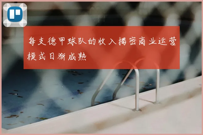 每支德甲球队的收入揭密商业运营模式日渐成熟